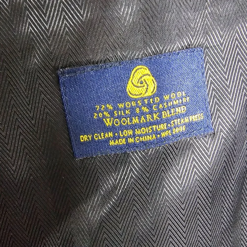 Club Room Wool‎ Silk Cashmere Blazer 48L Black Quiet Luxury Office Old Money